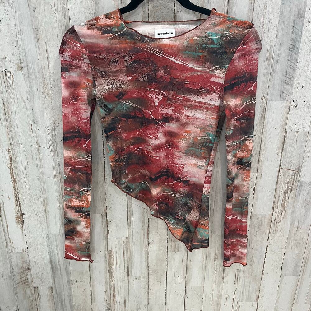 Superdown Revolve Red Multi Maddison Mesh Asymmet… - image 2